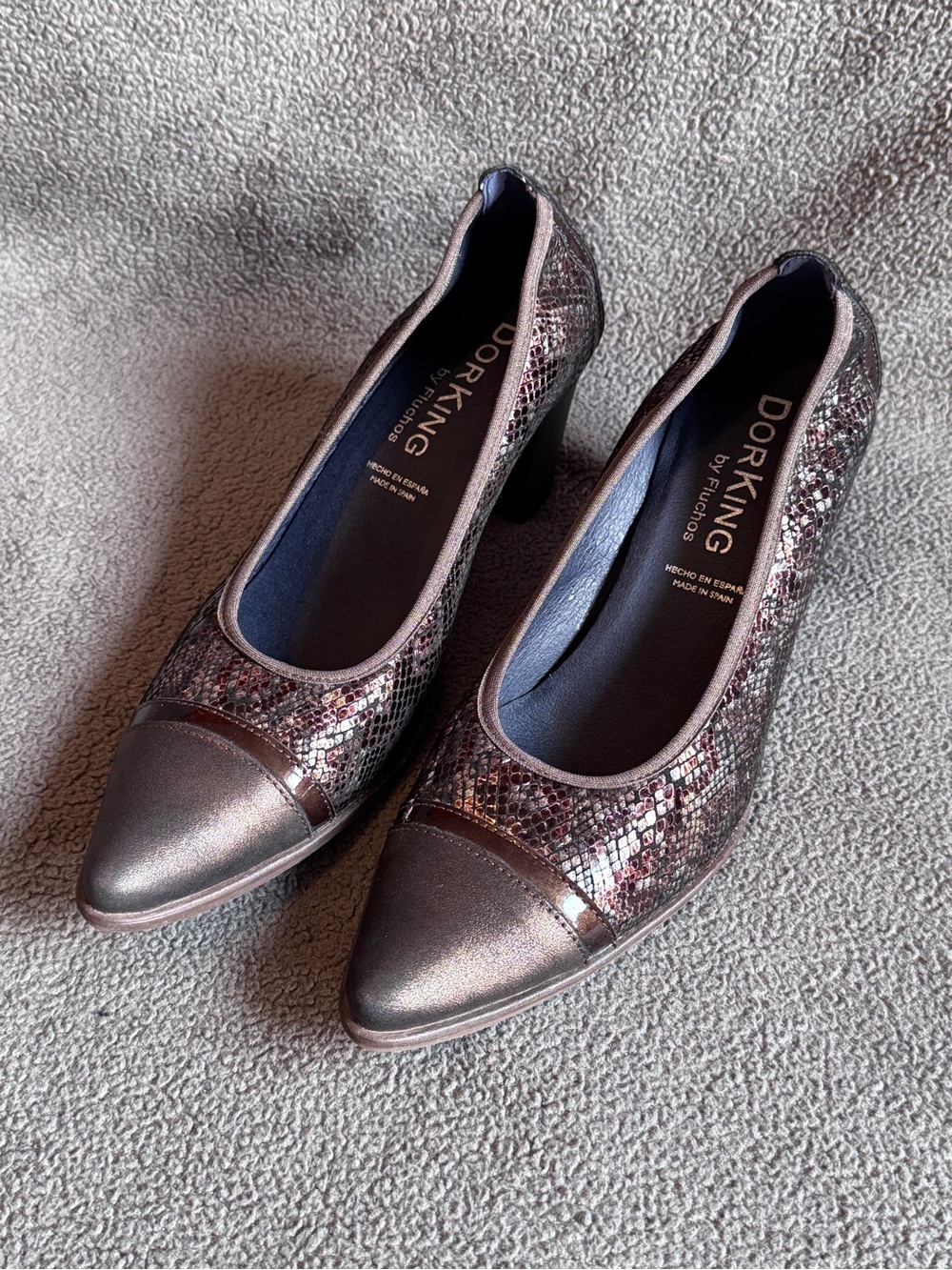 Dorking by Fluchos D7588 Snakeskin Leather Pumps Size 39 (US 8.5)